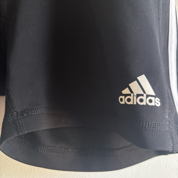 Adidas Women's Black and White Athletic Shorts - Picture 3 of 4